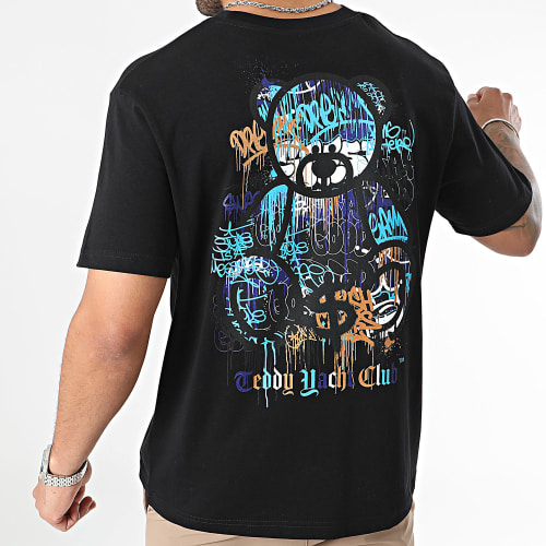 Tee Shirt Oversize Large Art Series Dripping Blue Noir