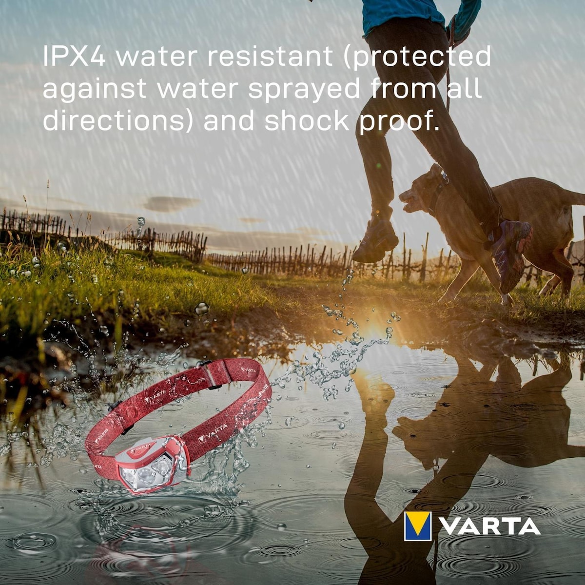 Varta Outdoor Sports H20 Pro Pannlampa 200 lm Röd