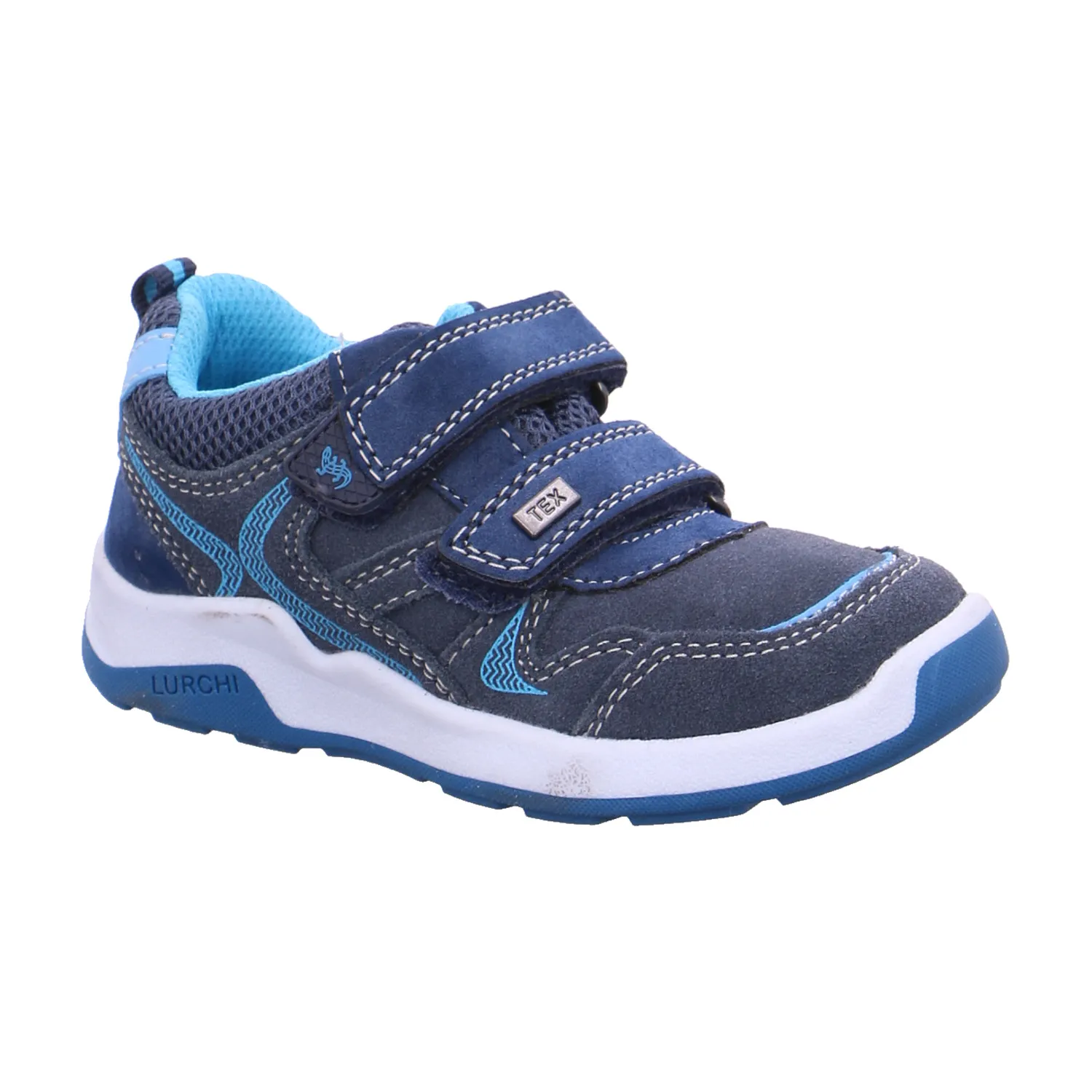 LURCHI Kleinkinder-Halbschuh Klett Blau Leder  Sneaker