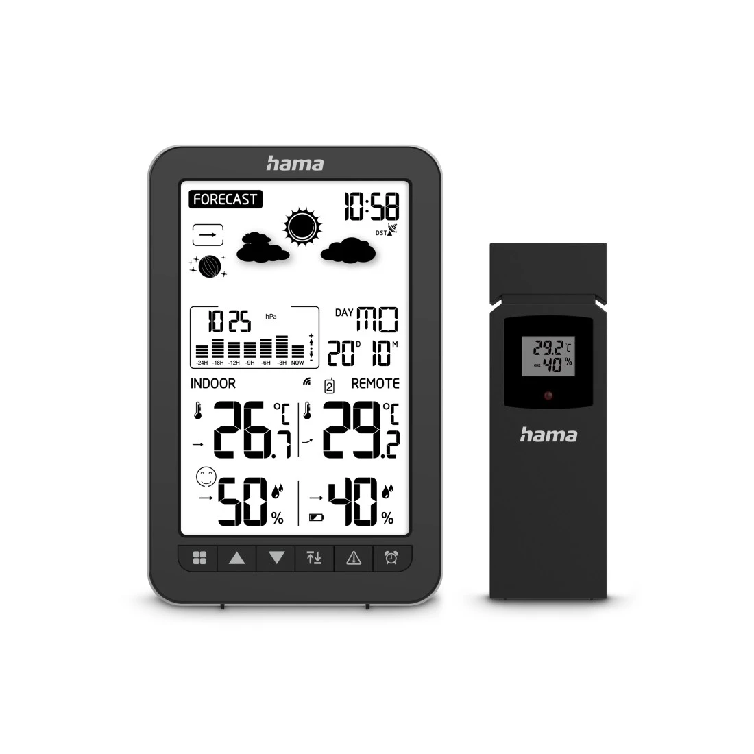 Wetterstation Thermometer Digitales Hygrometer Luftdruckanzeige mit LCD Display inkl. Aussensensor (222219) - Ko Samui