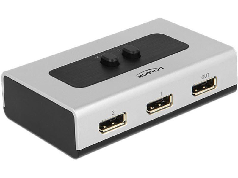 Delock Switchbox Displayport, 2 Port Ein Monitor/Beamer an 2 PCs, manuell