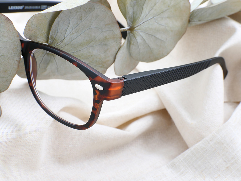 Nachhaltige Lesehilfe Lese Brille Dioptrie  1.50 Eco Kollektion mit Brillenetui Matt - Schwarz / Tortoise