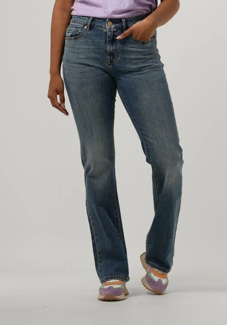 SUMMUM blauwe summum flared jeans flared jeans light weight cotton (4s2153)
