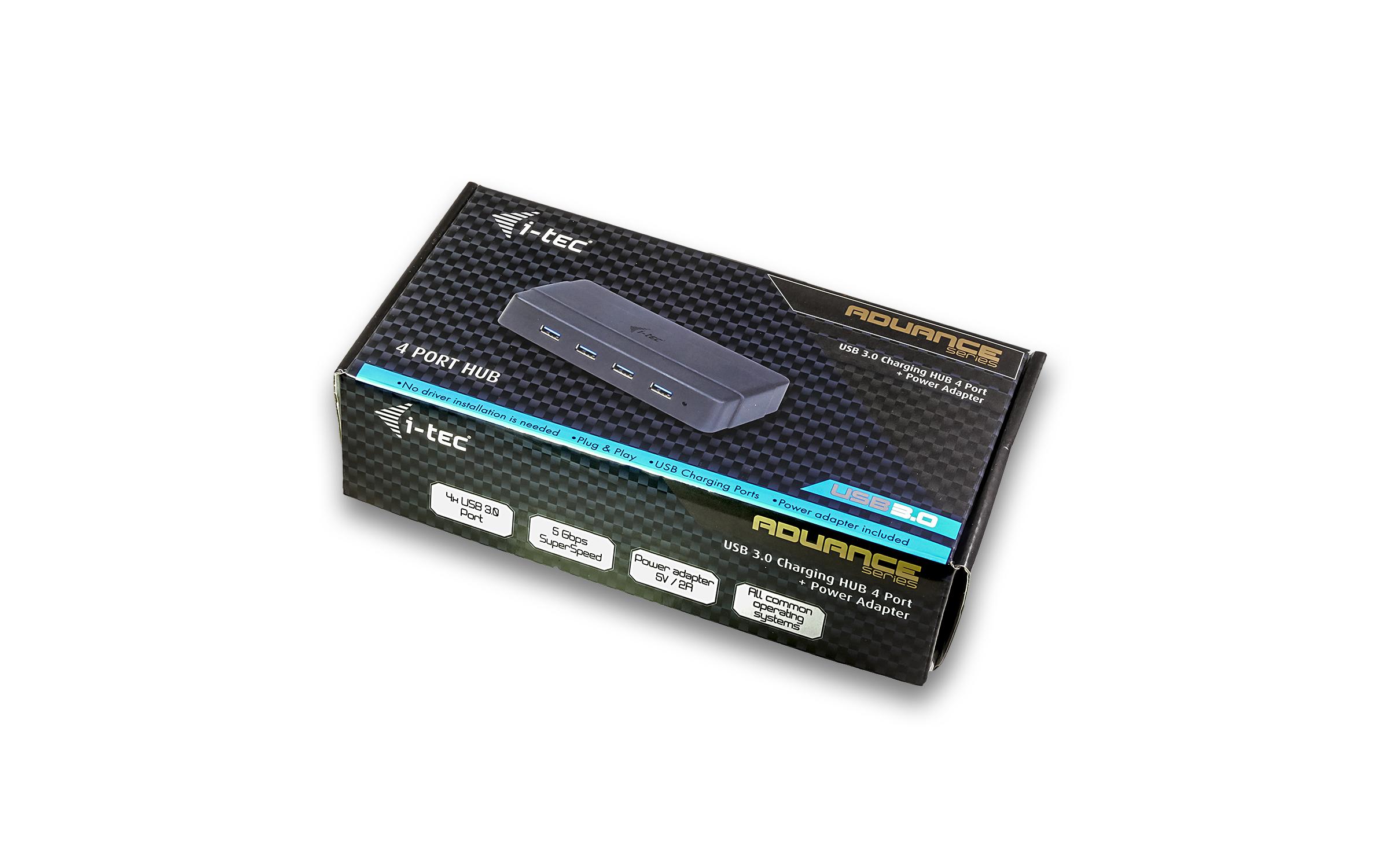 USB-Hub USB 3.0 Charging 4 Port + Power AdapterKompakter 4-Port USB-Hub
