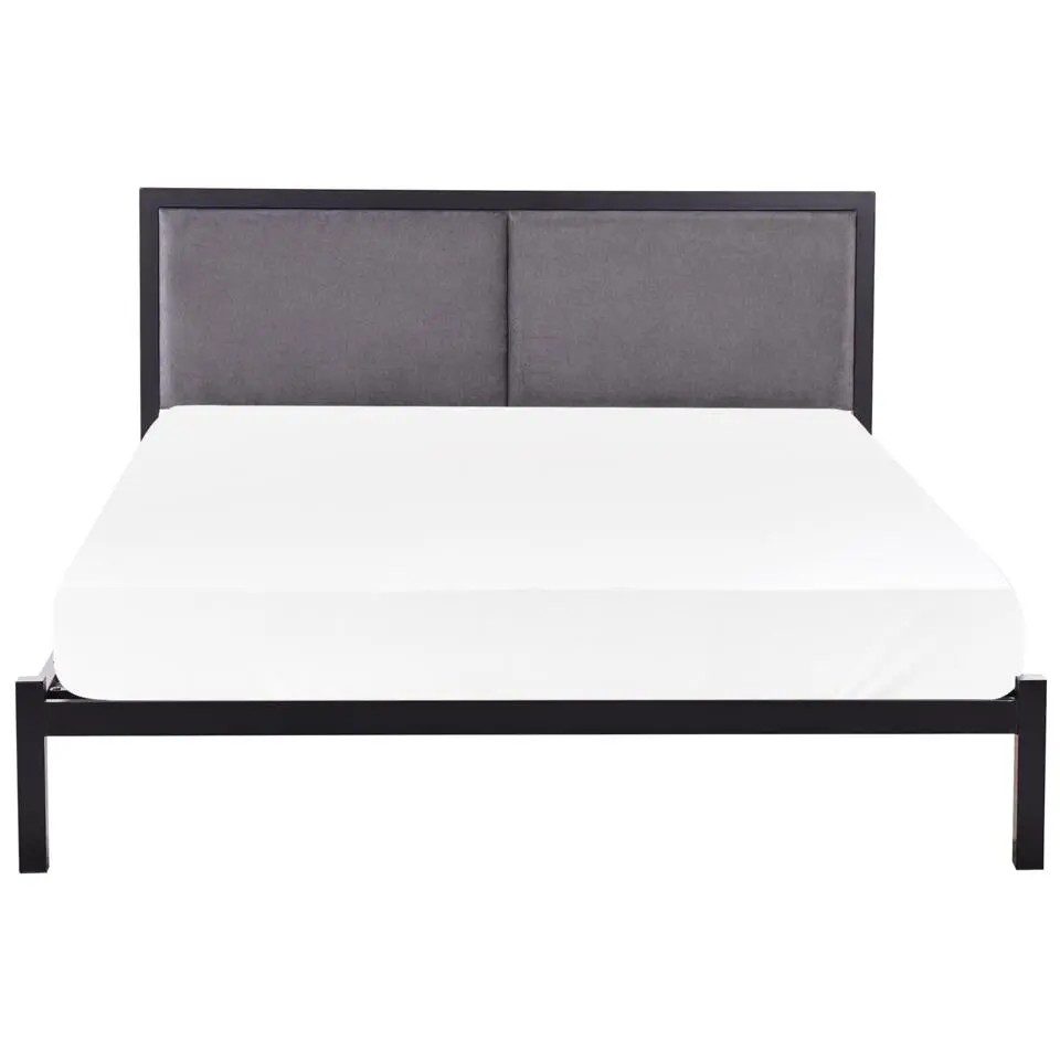 CLAMART - Tweepersoonsbed - Zwart/Grijs - 140 x 200 cm - Metaal