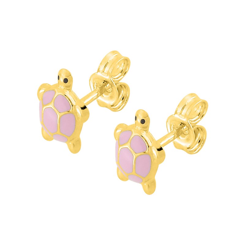 Boucles d'oreilles Enfant - Or 18 Carats - Tortue