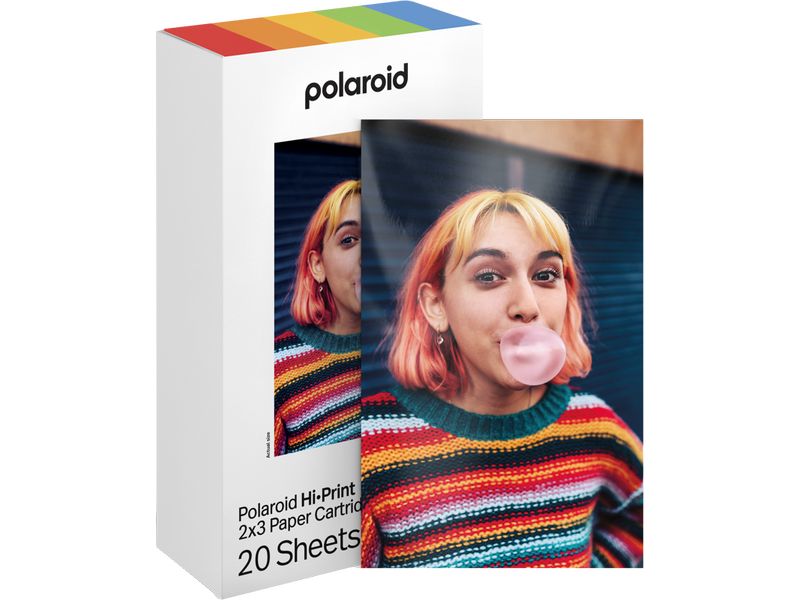 Polaroid Hi-Print 2 x 3 Papierkassette Gen 2 - 20 Blatt Fotopapier mit selbstklebender Rückseite für Polaroid Hi-Print 2 x 3 Pocket Photo Printer