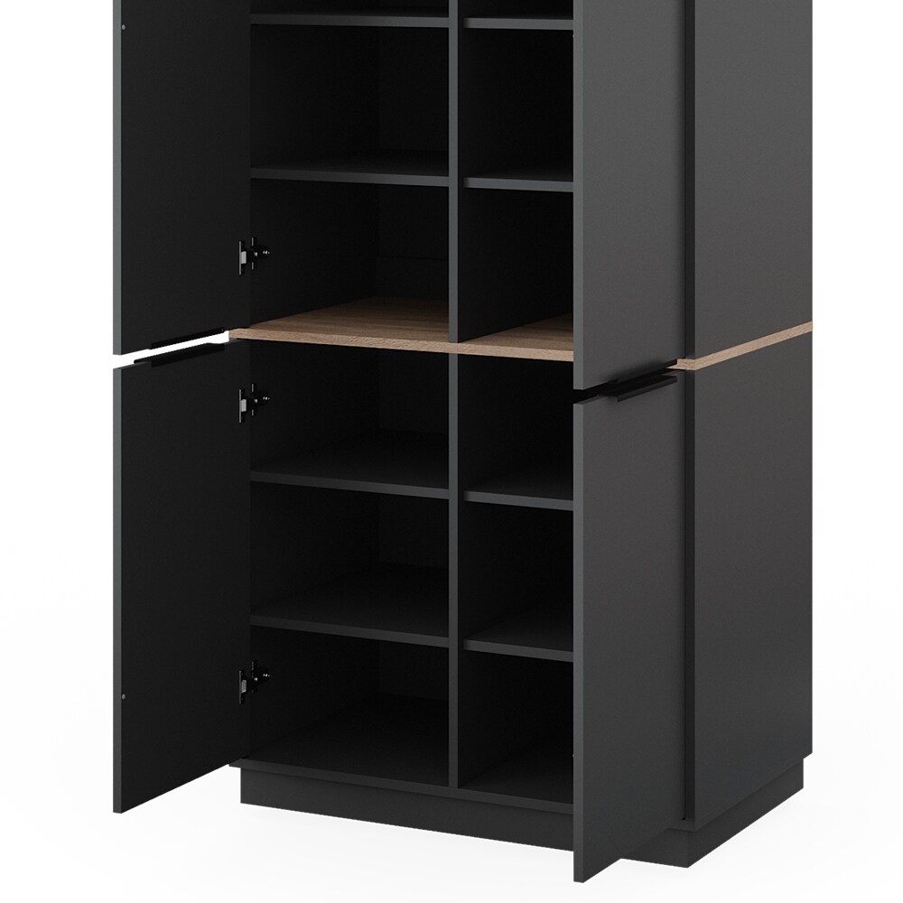Vicco Schrank Betti 82 x 179 cm, Anthrazit Sonoma, 4-türig, Schlafzimmer