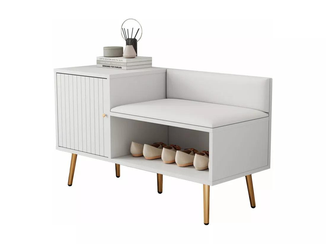 Meuble à chaussures de luxe moderne et blanc,d100cm×h58cm