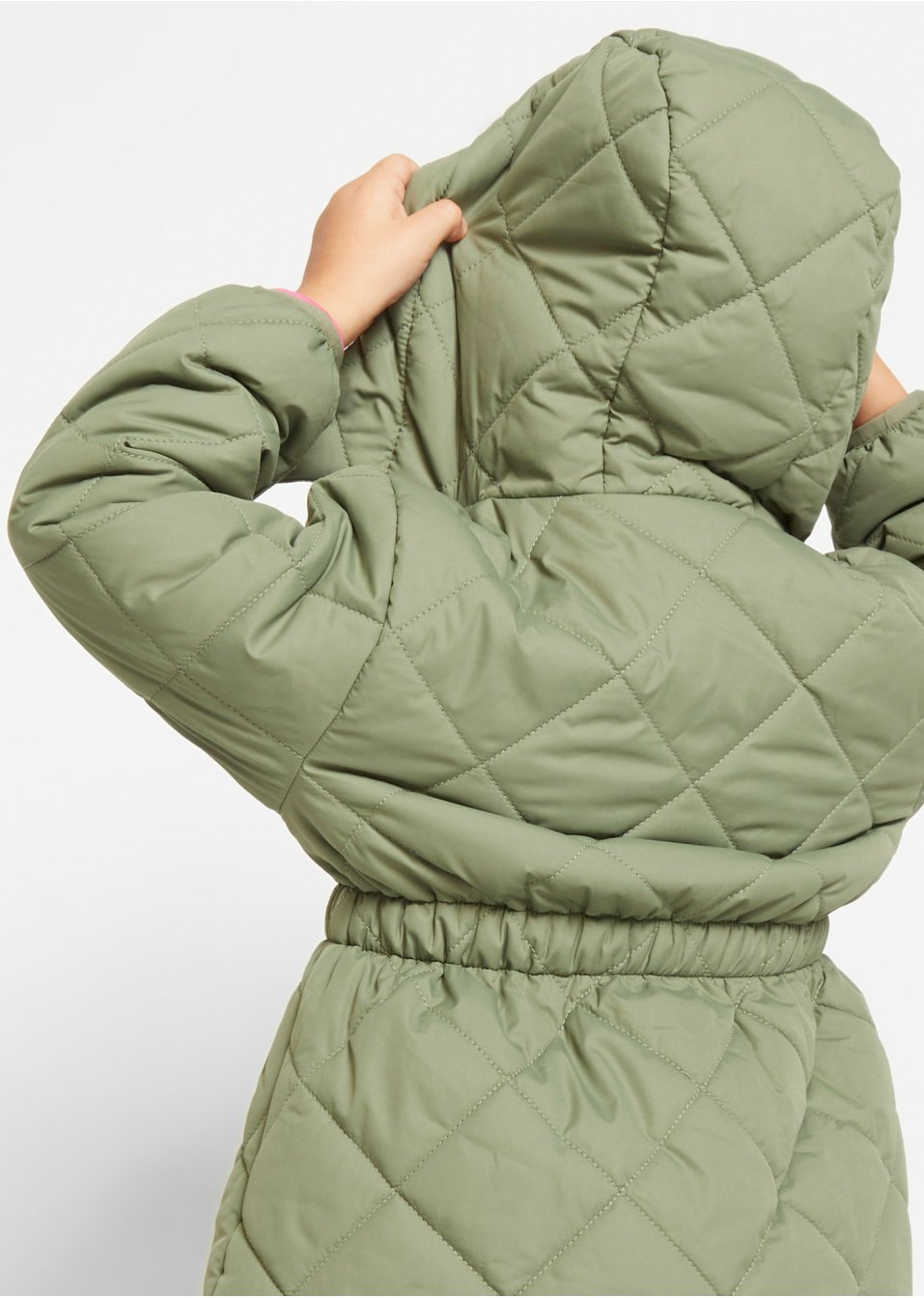 Parka fille avec motif losange matelassé