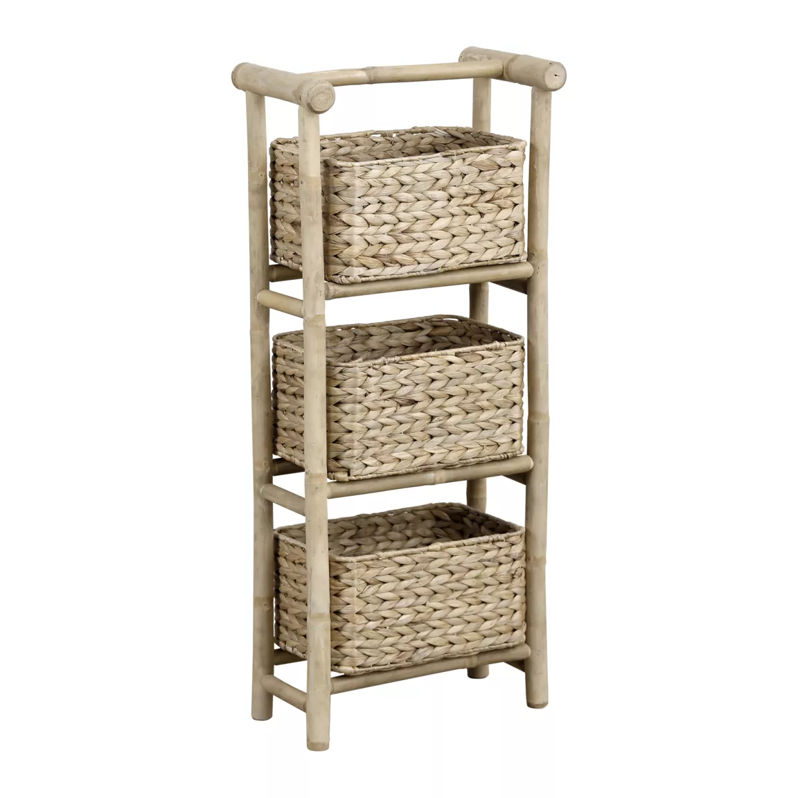 Meuble 3 paniers bambou et jacinthe d'eau (39 x H91 cm) Bali