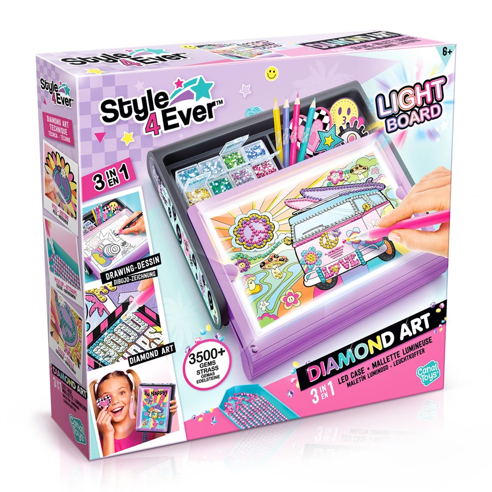 Style 4 Ever - Diamond Art 3-i-1 Etui med LED-Lys