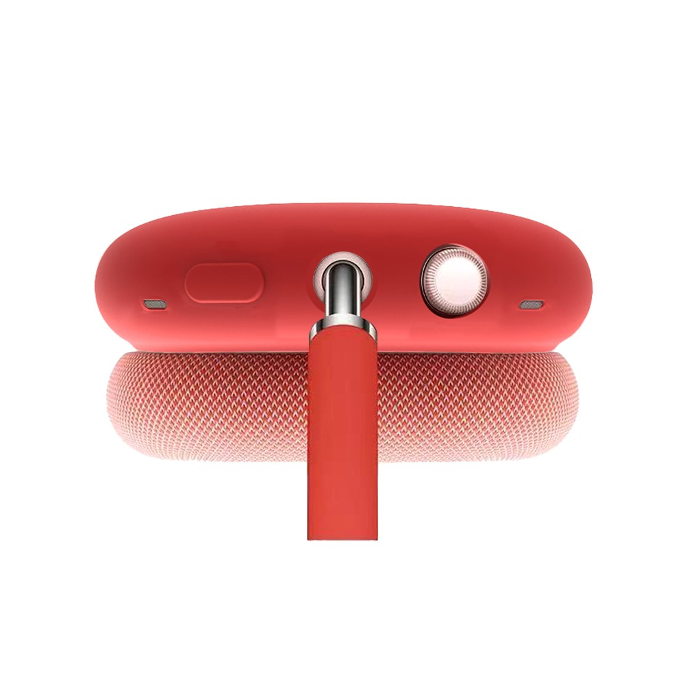(5-tlg.Set) AirPods Max Silikon Hülle Schutz Abdeckung - Rot