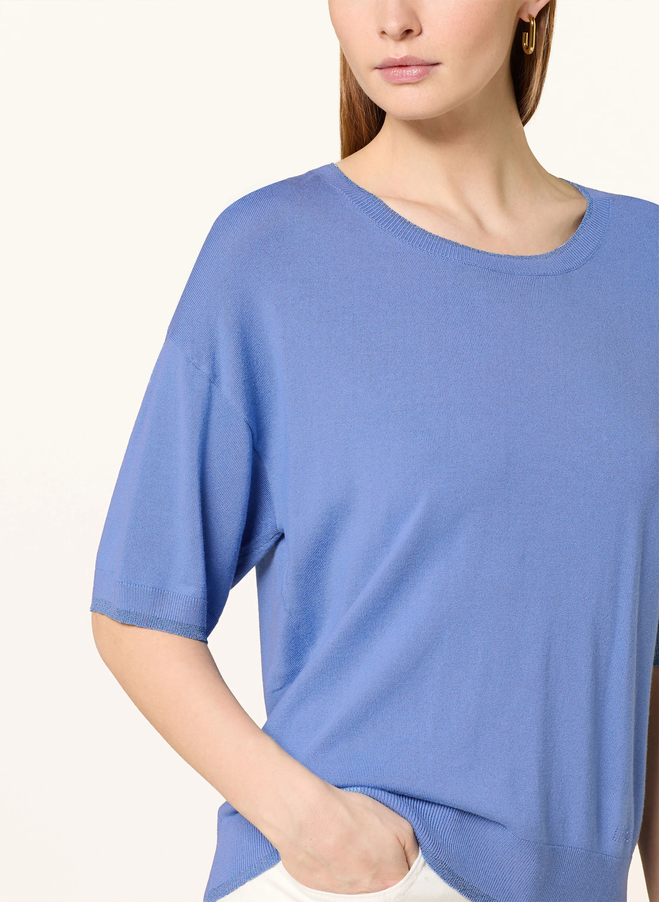 LIU JO Strickshirt mit Glitzergarn und Schmucksteinen