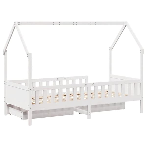 vidaXL Barnesengeramme med skuffer 90x190 cm heltre furu