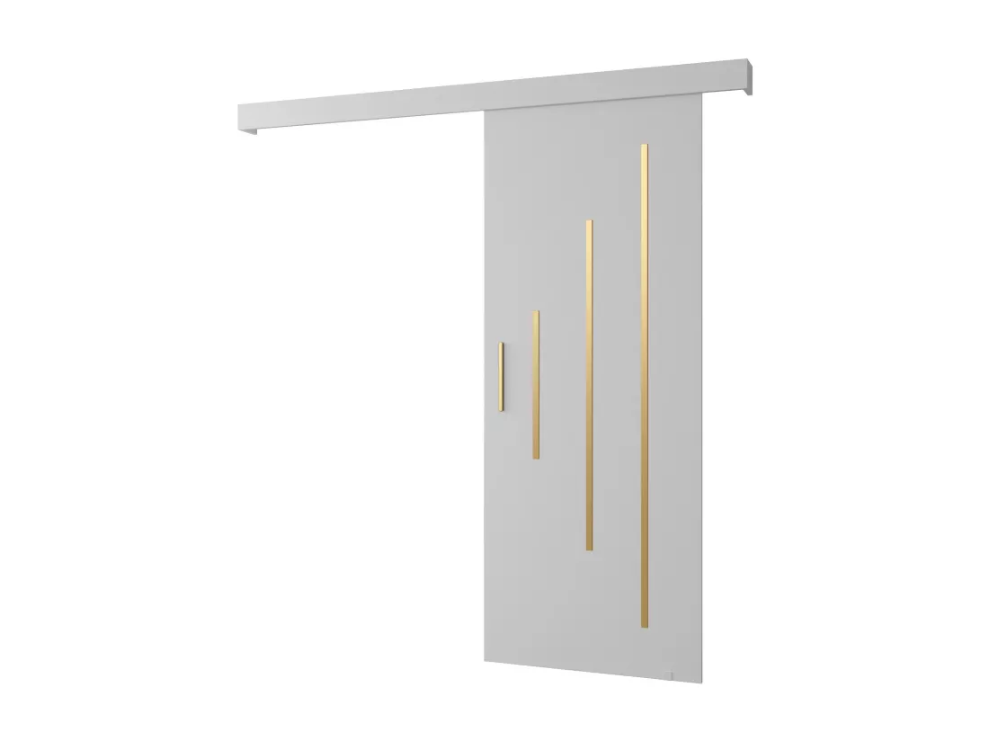 Portes coulissantes Salwador Y 80x204 cm (Blanc / Blanc / Or)