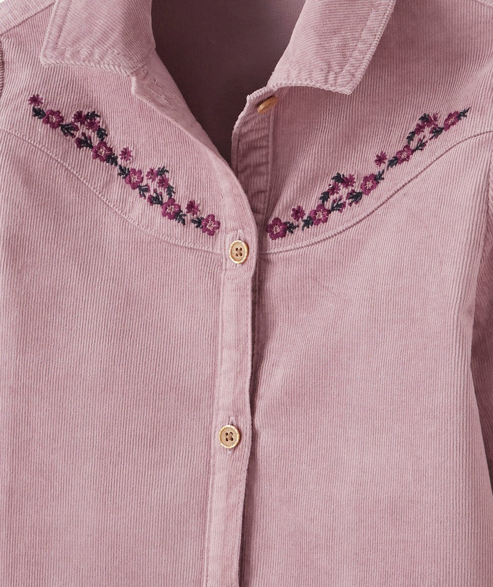 CHEMISE EN VELOURS CÔTELÉ VIOLETTE FILLE