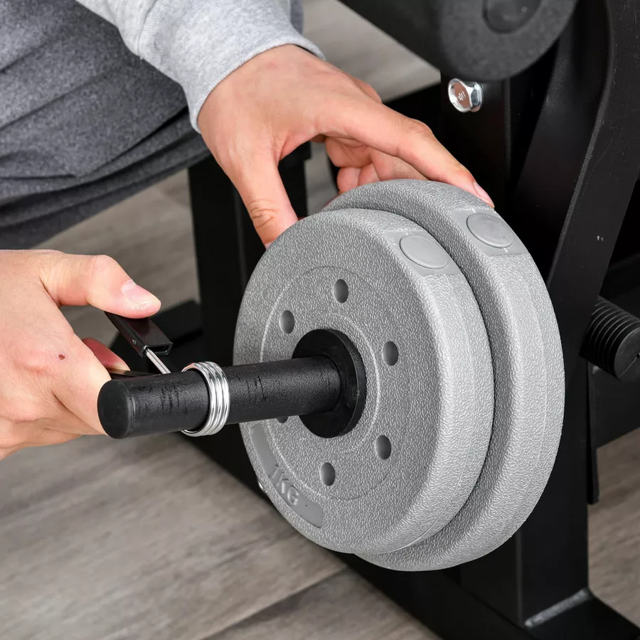 HOMCOM Multifunktions Trainingsbank mit Langhantel Ablage Schwarz