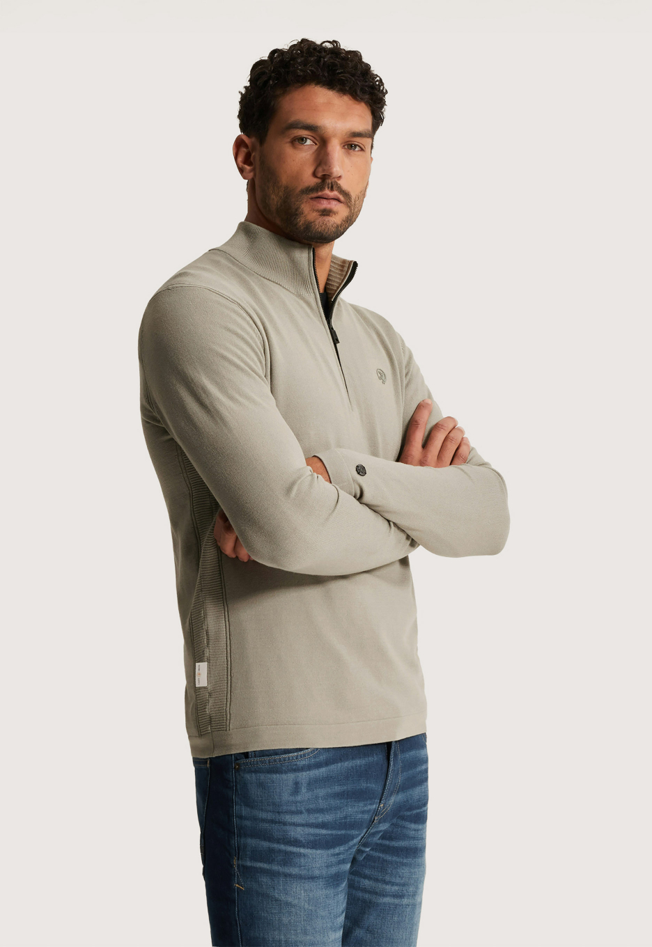 Cast Iron Collar Half Zip Trui