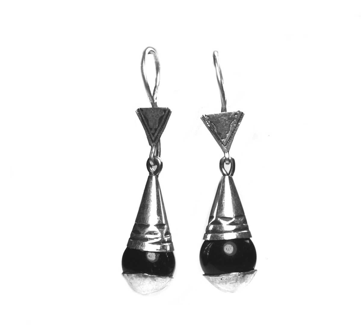 boucles d'oreilles touareg argent onyx