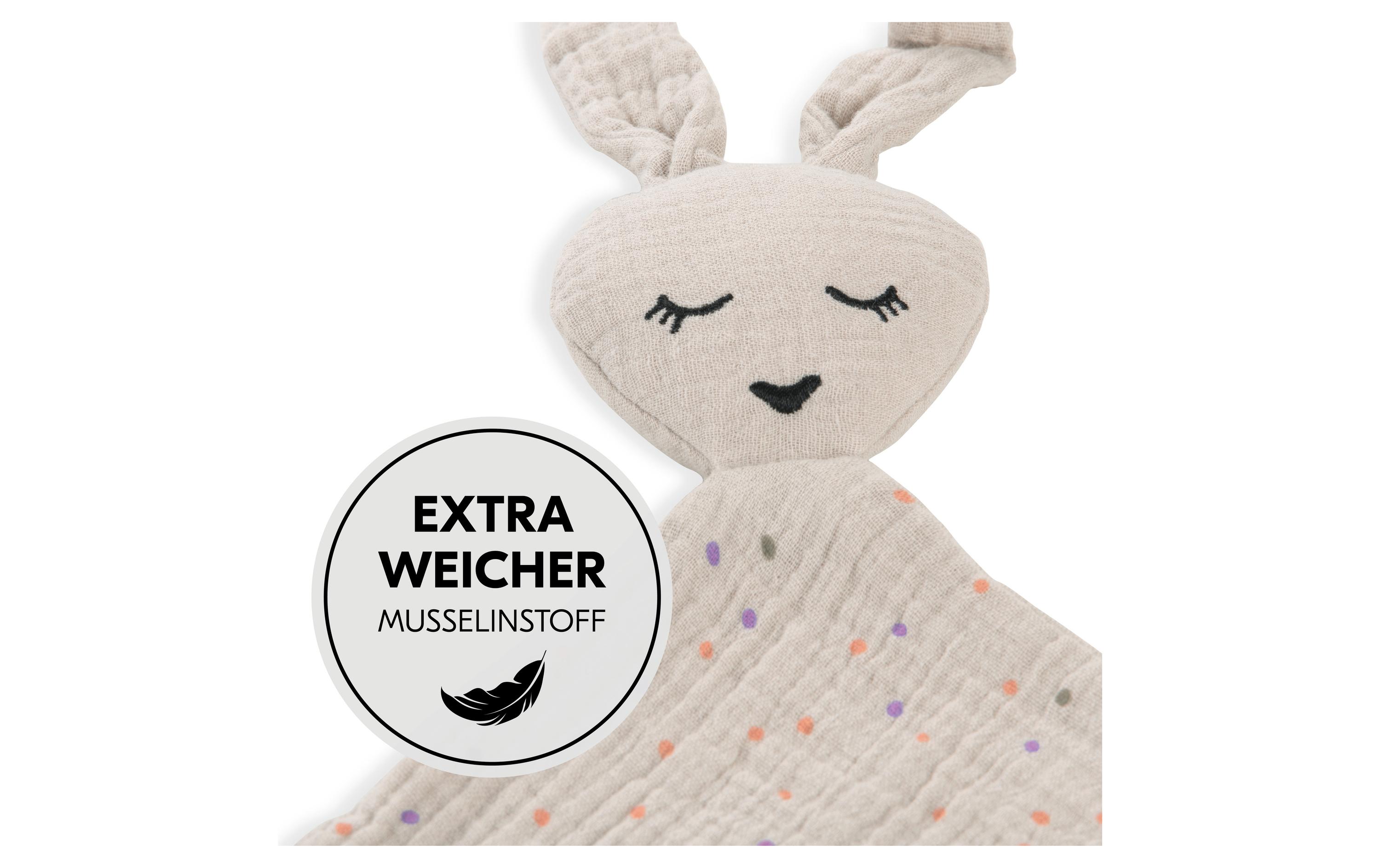 Schmusetuch Cuddle N Play Rabbit Beige DotsWeiches Schnuffeltuch für das Baby