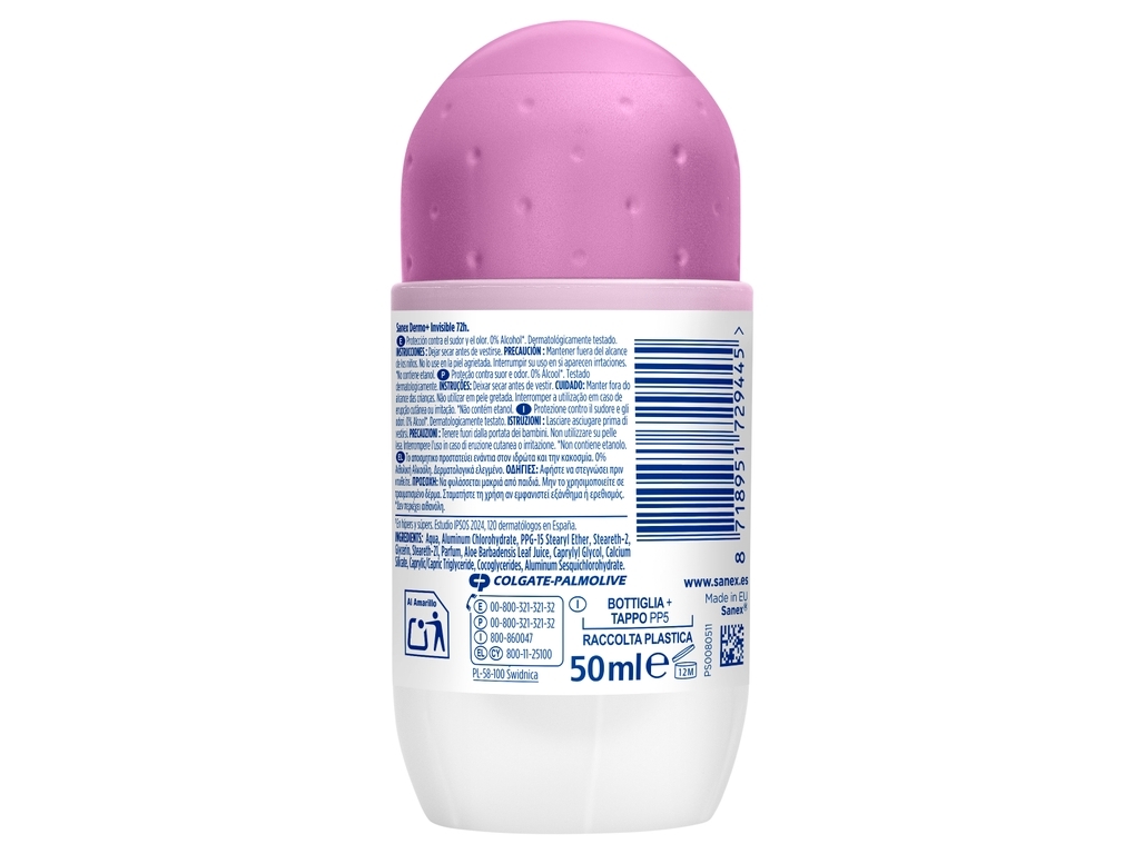 DESODORIZANTE ROLL-ON DERMO EFEITO INVISÃVEL SANEX 50ML