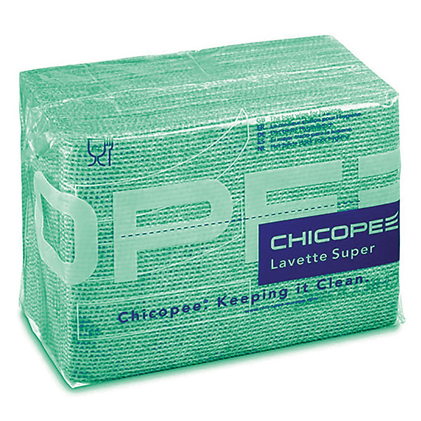 Lavettes non-tissées Chicopee Super vertes, lot de 25
