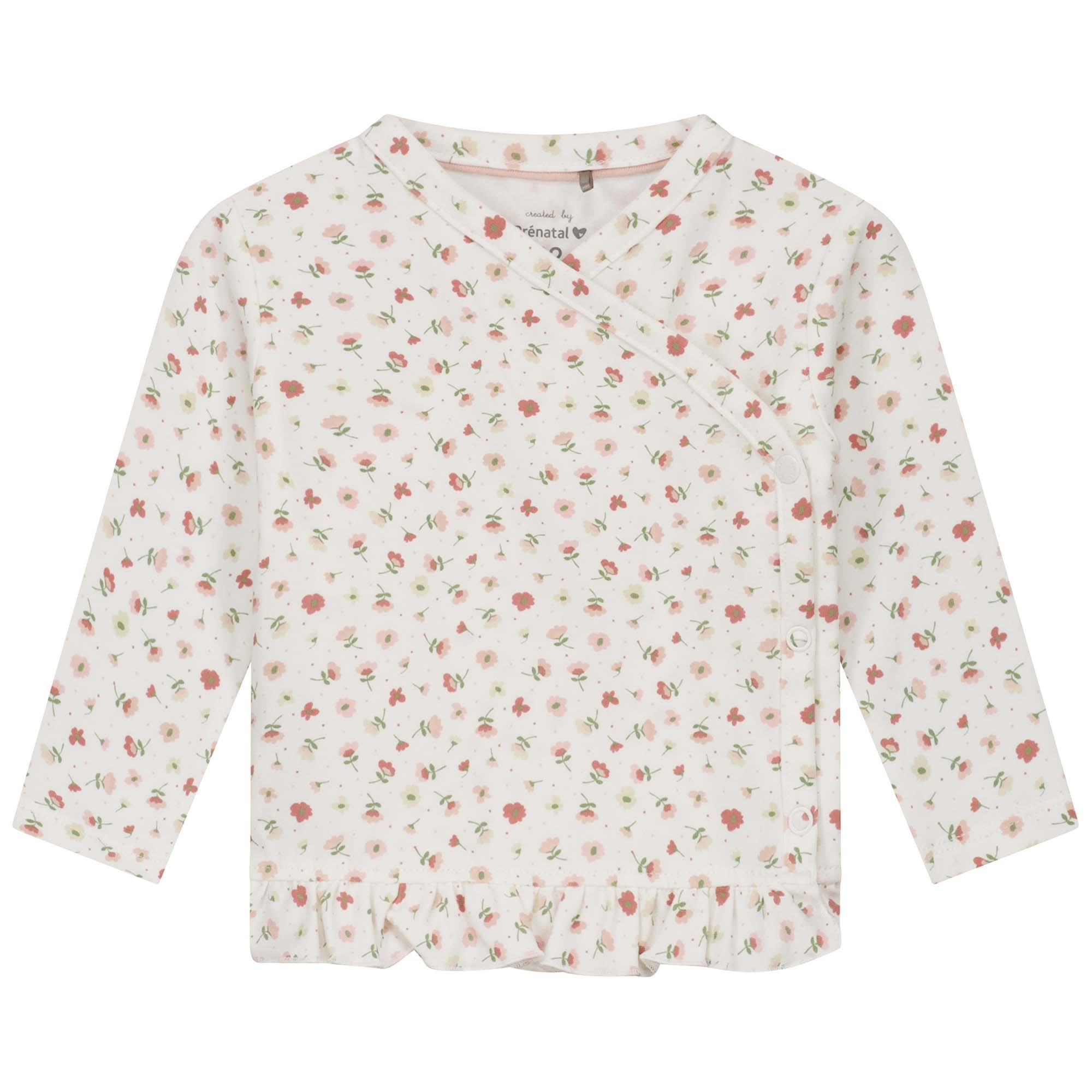 Prénatal newborn overslagshirt lange mouwen all over print roze