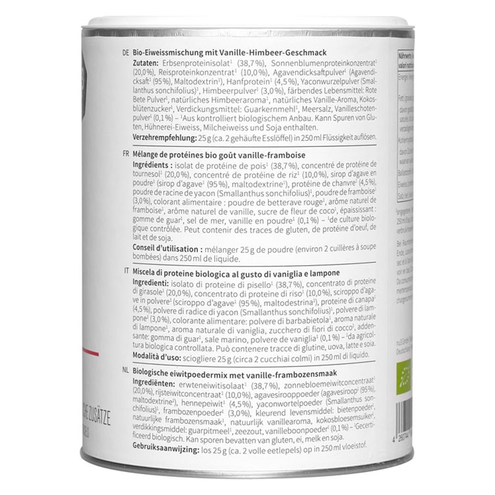 nu3 Bio Vegan Protein Shake, Vanille-Himbeere