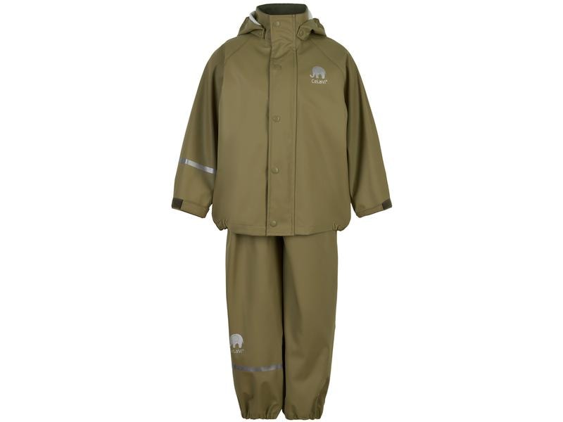 CeLaVi Regenbekleidungsset Khaki Gr. 120 Praktische und strapazierfähige Outdoor-Kleidung