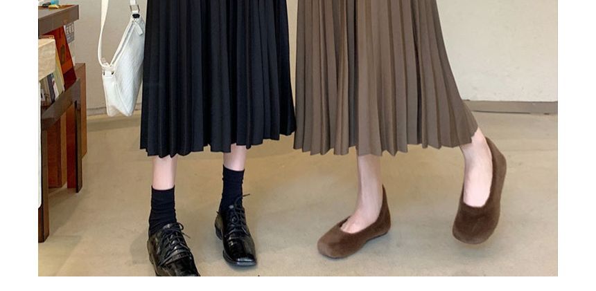 Levsayte - Maternity High Rise Plain Accordion Pleated Midi A-Line Skirt