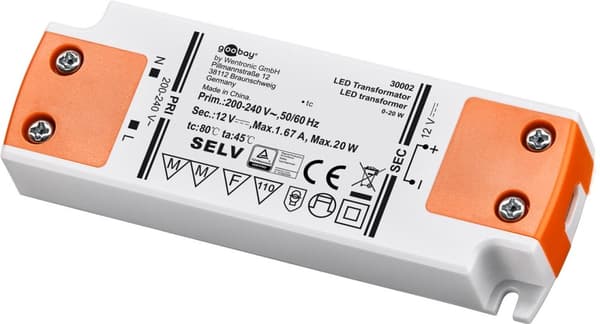 LED-transformator 12 V (DC)/20 W