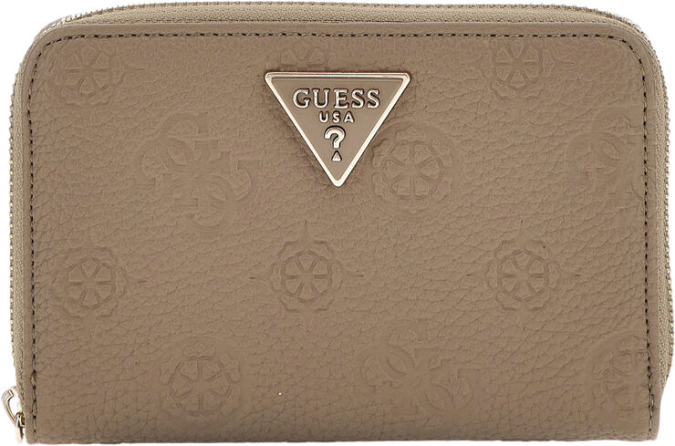GUESS CRESIDIA SLG MEDIUM ZIP AROUND Dark taupe