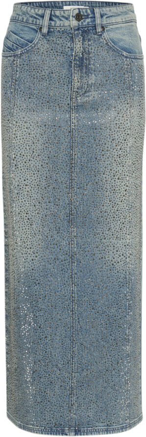 Gestuz GZzorah MW long skirt Mid blue washed