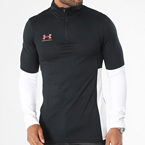 Sweat Col Zippé Midlayer 1379588 Vert Kaki Blanc
