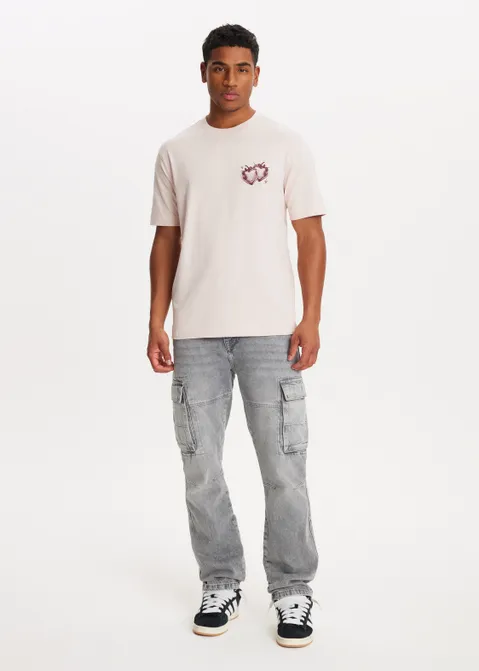 T-shirt met print sweet desire roze (ROS.VIN)