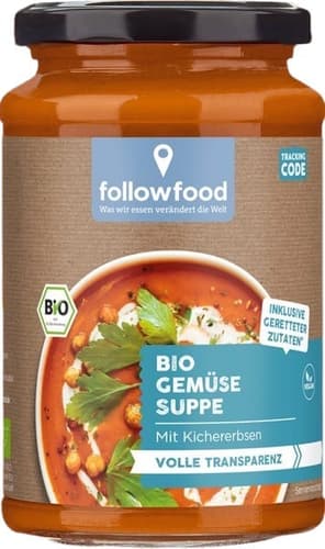 followfood BIO Gemüsesuppe mit Kichererbsen