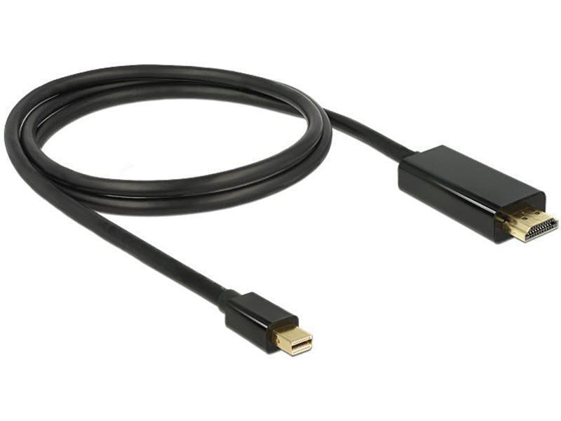Delock Kabel Mini-DisplayPort - HDMI, 1 m Mini Displayport Stecker zu HDMI-A Stecker, schwarz