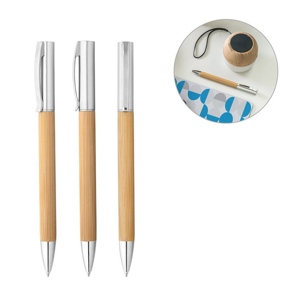 hi!dea 91774 - Stylo bille en bambou et ABS avec mécanisme twist