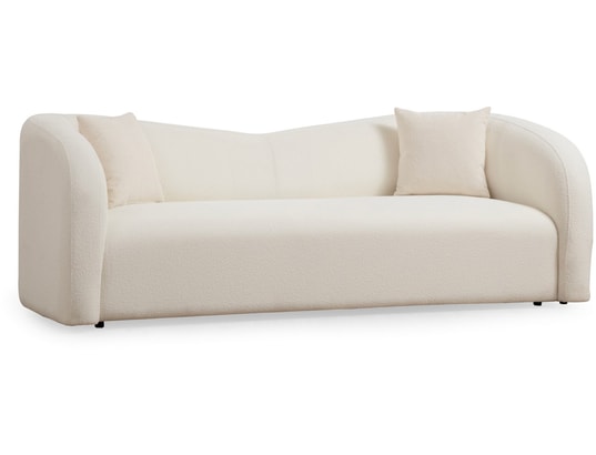 CONCEPT1 - Canapé tissu Asos 3 places crème 225 x 76 x h75