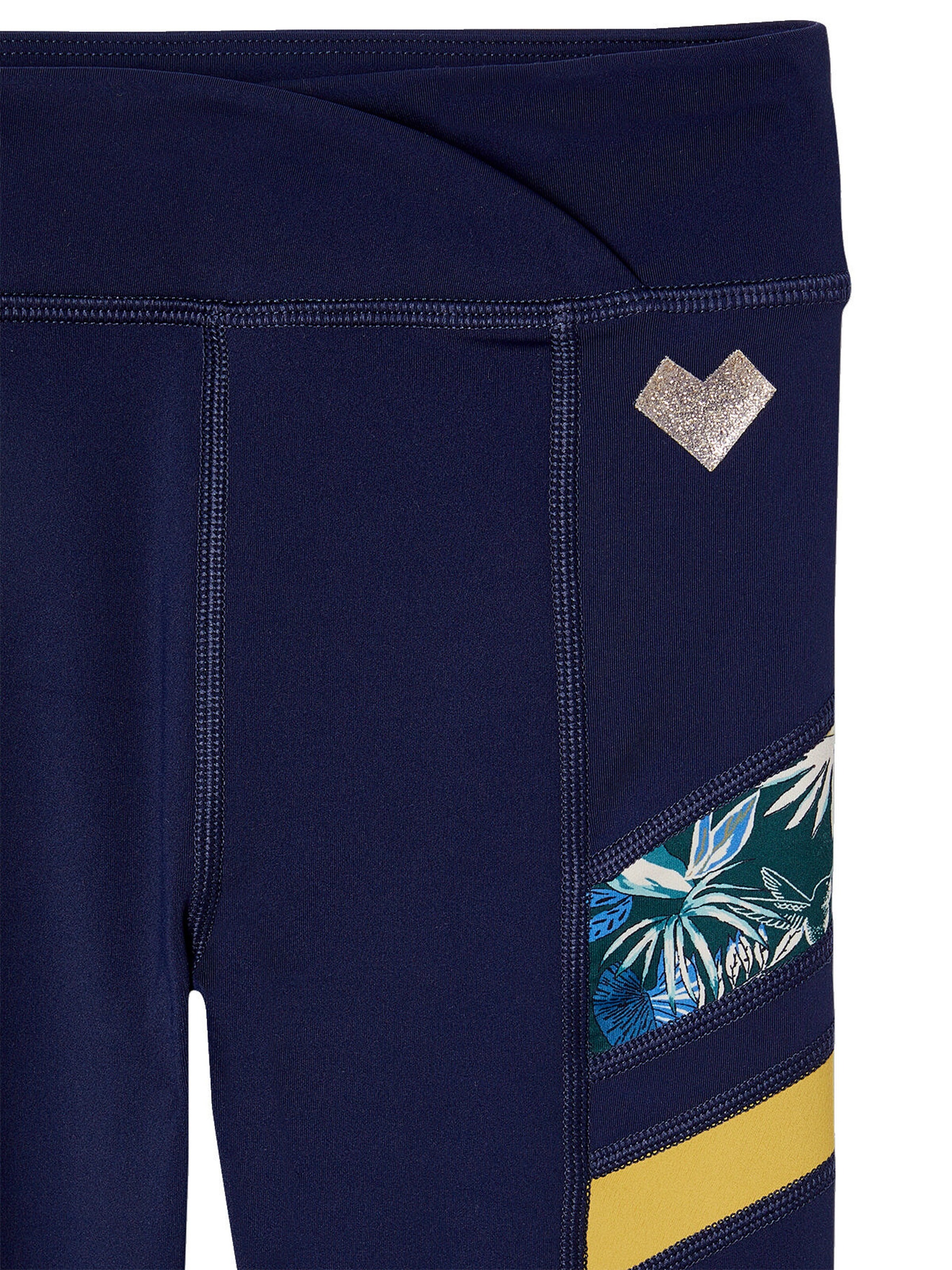 Vertbaudet Mädchen Sportleggings mit Zierstreifen an den Seiten nachtblau