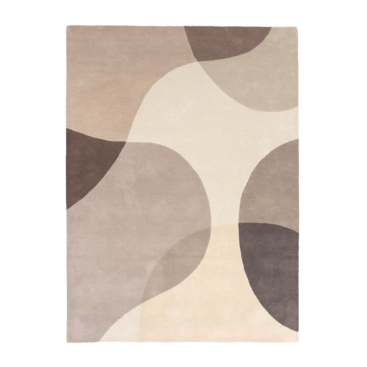 Wollen abstract vloerkleed - Clarice Bruin/Beige