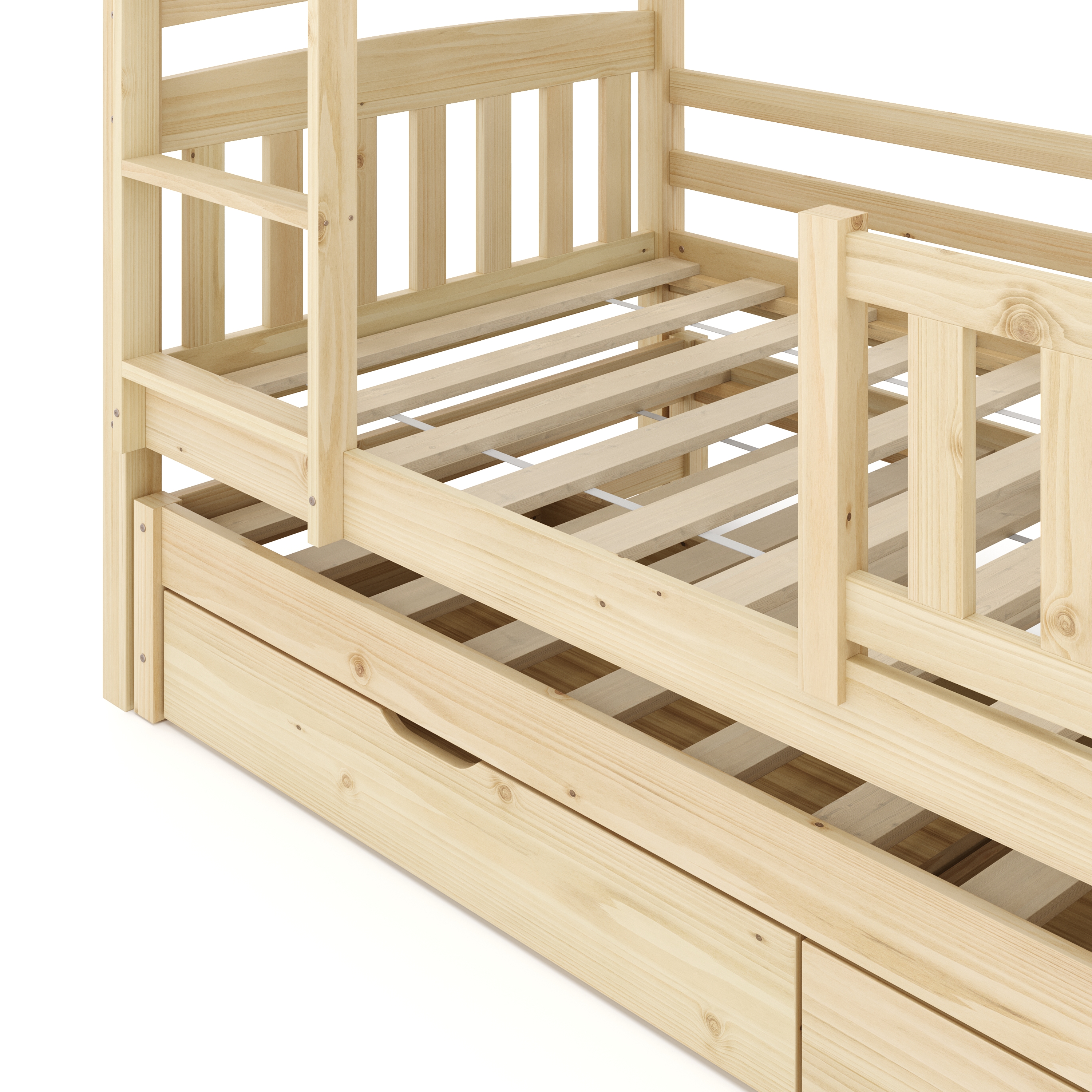 Etagenbett JULIETTE mit Ausziehfunktion 90 x 200 cm natur