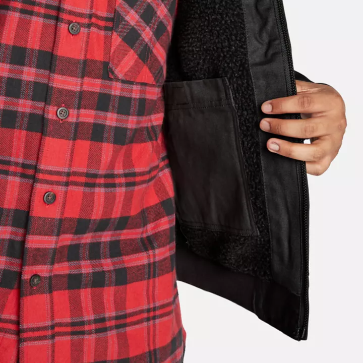 Veste en toile doublée de polaire Timberland PRO Gritman pour homme en noir