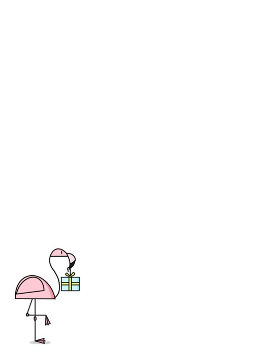 YH Tekent | Verjaardagskaart | Flamingo