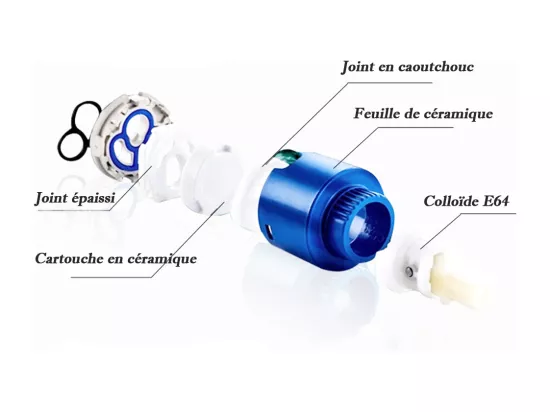 Robinet Mitigeur lavabo cascade salle de bain en verre avec Flexible