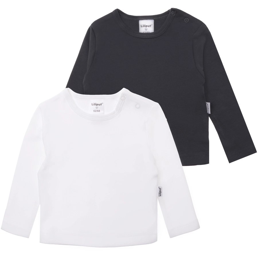 Liliput Langarmshirts im 2er Set weiss anthrazit