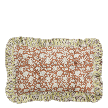 Sierkussen bloemen bruin - l55xb35xh10cm