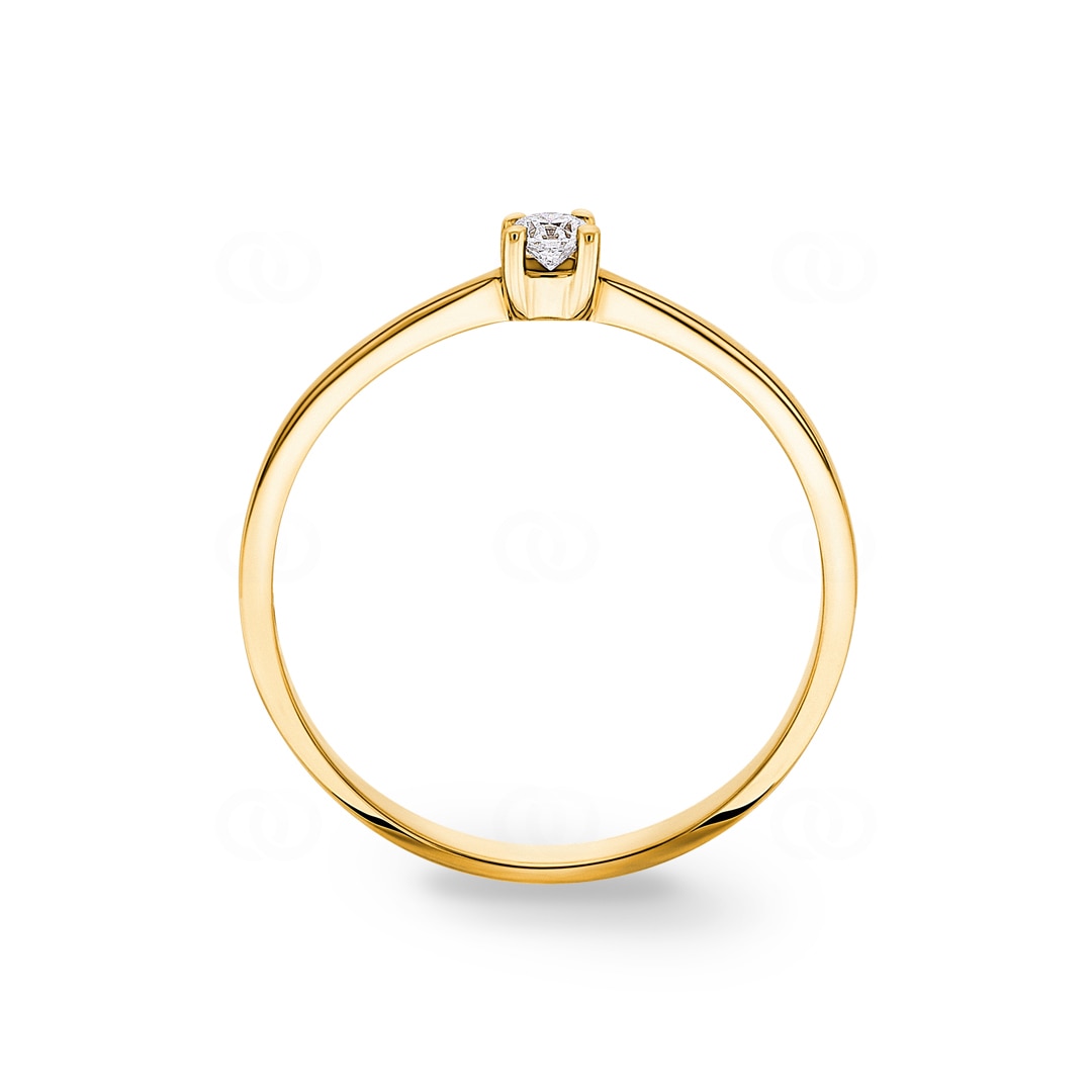 Verlobungsring 750/18 K Gelbgold mit Diamant 0.10 ct H/si
