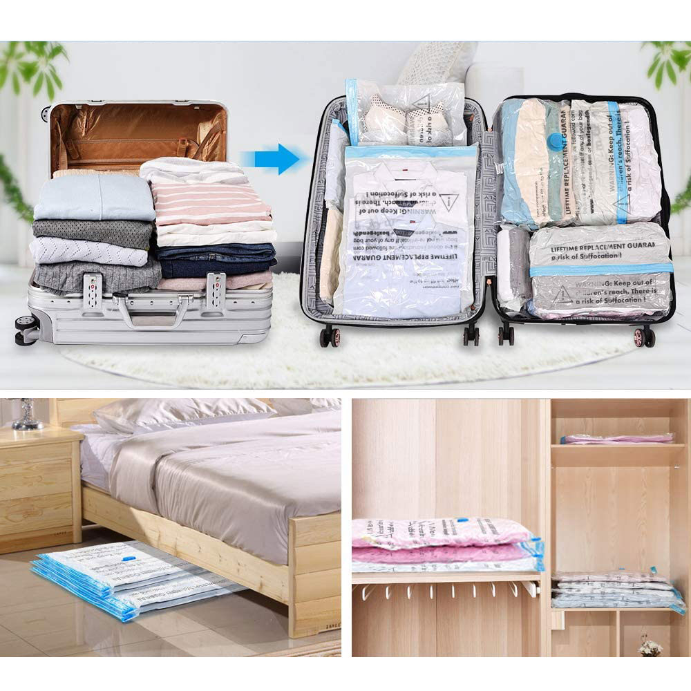 (8er Set) XXL Vakuum Beutel Space Bags Kompressions Organizer - Transparent